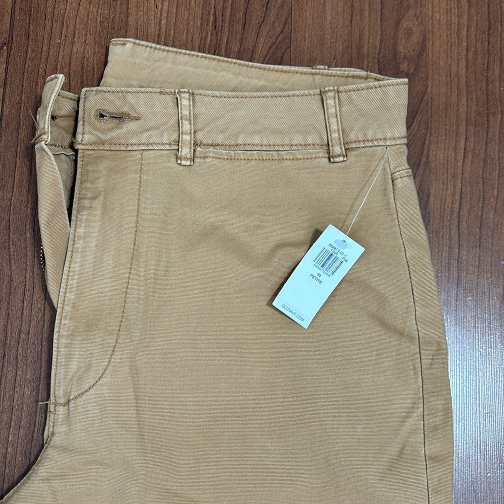 High-Waisted Crop Chino Wide-Leg Pants